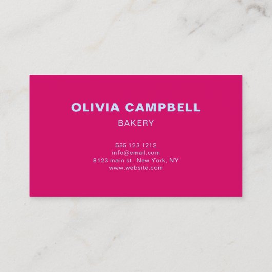 レトロミニマルはっきりしたリストピンクビジネスカード 名刺 (裏面)