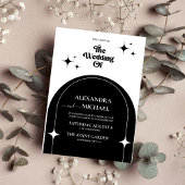 レトロミニマルアーチブラックアンドホワイト招待状 招待状