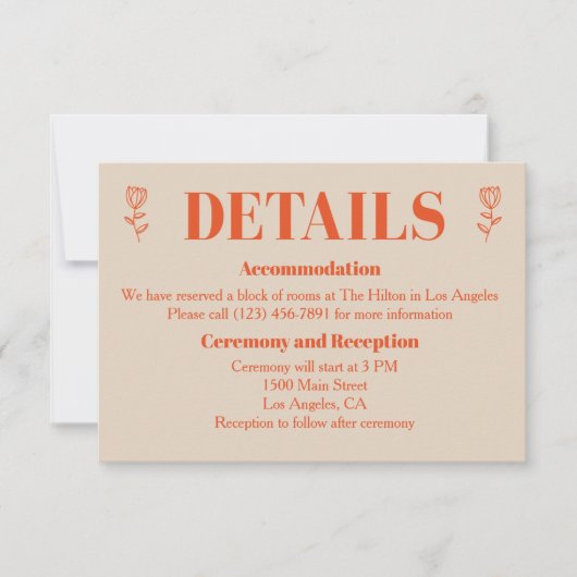 レトロミニマルカスタムス詳細カード 招待状 (正面)