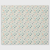 レトロミニマルクリスマスツリーパターン ラッピングペーパー (フラット)