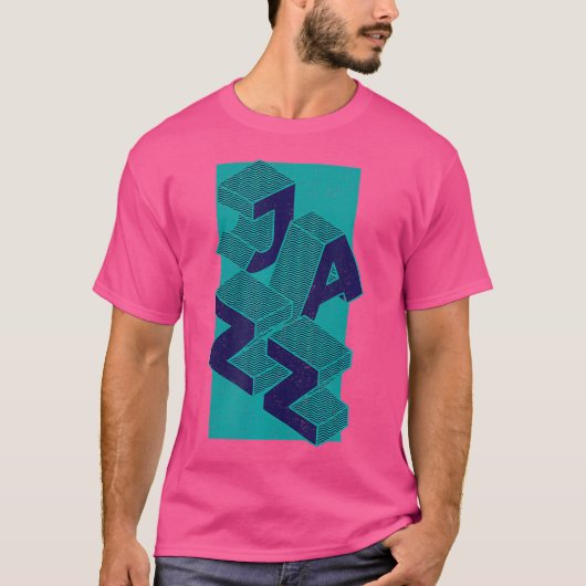 レトロミニマルジャズミュージック90Sティー Tシャツ (正面)