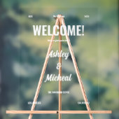 レトロミニマルスクリプトレタリング結婚の歓迎 アクリルサイン (ニュートラル)