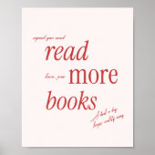 レトロミニマルタイポグラフィブックラバー ポスター (正面)