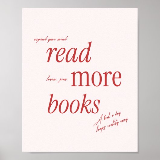 レトロミニマルタイポグラフィブックラバー ポスター (正面)