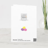 レトロミニマルハッピーイースターピンク子猫 シーズンカード (裏面)