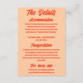 レトロミニマルピーチモダンおもしろい結婚詳細 エンクロージャーカード (正面)