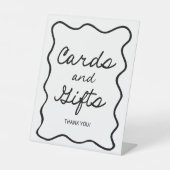 レトロミニマルブライダルシャワーカード及びギフトサイン 台座サイン (正面)