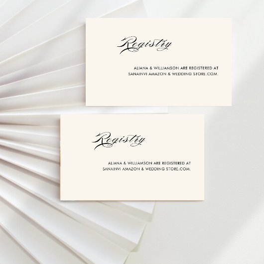 レトロミニマルブラック古結婚金の登録簿 エンクロージャーカード