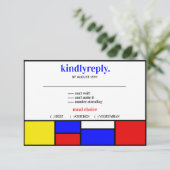 レトロミニマル原色 出欠カード (スタンド正面)