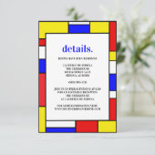 レトロミニマル原色 出欠カード (スタンド正面)