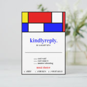 レトロミニマル原色 出欠カード (スタンド正面)