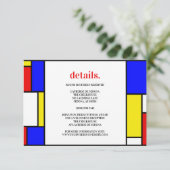 レトロミニマル原色 出欠カード (スタンド正面)