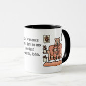 レトロミニマル可愛リラックスいベアー | おもしろい マグカップ (正面右)