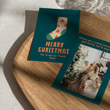 レトロミニマル図解入りの、写真付きのリストクリスマスウィンターソックス