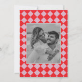 レトロミニマル市松模様にパタ結婚ーン 招待状 (裏面)