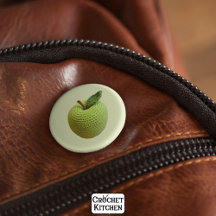 レトロミニマル手作りクラフトグリーンクロチェットアップル