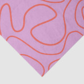 レトロミニマル抽象芸術ライン（オレンジとピンク） 薄葉紙 (詳細)