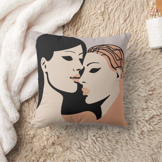 レトロミニマル無口社債顔 クッション (ブランケット)