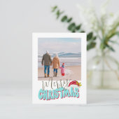 レトロミニマル1フォトフェスティバルおもしろいメリークリスマス シーズンポストカード (スタンド正面)