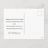 レトロミニマル1フォトフェスティバルおもしろいメリークリスマス シーズンポストカード (裏面)