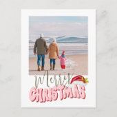 レトロミニマル1フォトフェスティバルおもしろいメリークリスマス シーズンポストカード (正面)