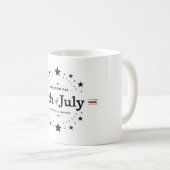 レトロミニマル7月4日マグカップ – ソフト愛国心 コーヒーマグカップ (正面右)