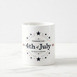 レトロミニマル7月4日マグカップ – ソフト愛国心 コーヒーマグカップ