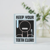 レトロミニマ保リストと歯の清潔 ポストカード (スタンド正面)