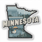 レトロミネソタステッカー シール (正面)