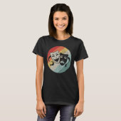 レトロミュージカルシアターマスクドラマ俳優シアターナー Tシャツ (正面フル)