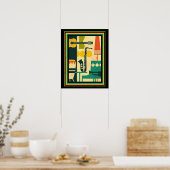 レトロミュージカル楽器プリント16 x 20 ポスター (キッチン)