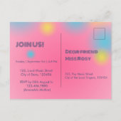 レトロミュージックガールズバンド誕生日パーティー インビテーションポストカード (裏面)