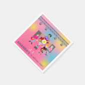 レトロミュージックガールズバンド誕生日パーティー スタンダードカクテルナプキン (角)