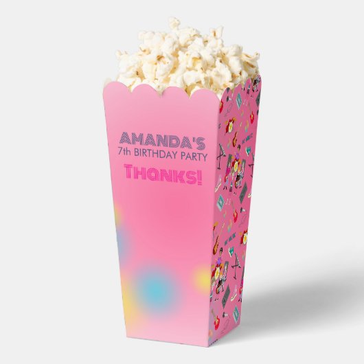 レトロミュージックガールズバンド誕生日パーティー フェイバーボックス (はじけた状態)