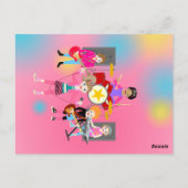 レトロミュージックガールズバンド誕生日パーティー ポストカード (裏面)