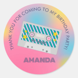 レトロミュージックガールズバンド誕生日パーティー ラウンドシール