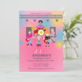 レトロミュージックガールズバンド誕生日パーティー 招待状 (スタンド正面)