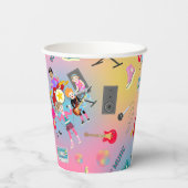 レトロミュージックガールズバンド誕生日パーティー 紙コップ (裏面)