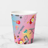 レトロミュージックガールズバンド誕生日パーティー 紙コップ (正面)