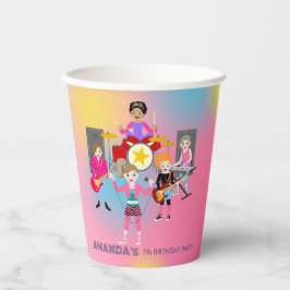 レトロミュージックガールズバンド誕生日パーティー 紙コップ