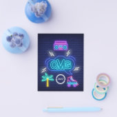 レトロミュージックネオンシンボルや象徴卒業パーティー招待状 チラシ (シングル)