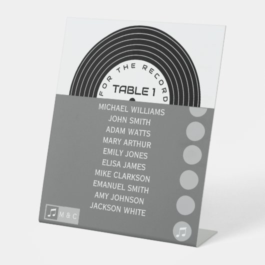 レトロミュージックビニユニークー結婚レコード 台座サイン (正面)