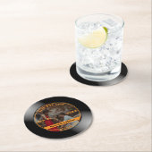 レトロミュージックビニール結婚レコード写真のラウンド ラウンドペーパーコースター (インサイチュ)