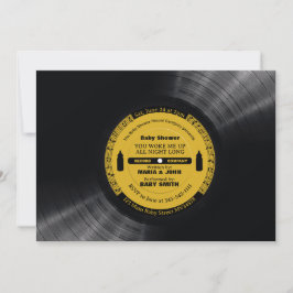 レトロミュージックビニール60s 70s招待状 招待状