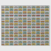 レトロミュージックミックスカセットテープ旧学校 ラッピングペーパー (フラット)