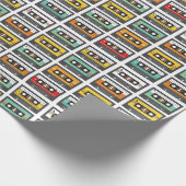 レトロミュージックミックスカセットテープ旧学校 ラッピングペーパー (角)