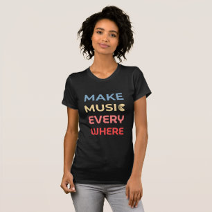 レトロミュージックラバーギフト – どこでも音楽を作る Tシャツ