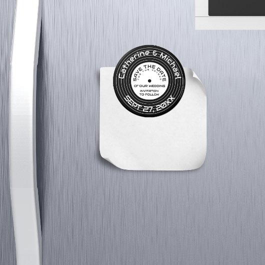 レトロミュージックレコード日付の保存 マグネット