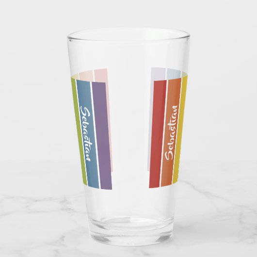 レトロミュートカラーゲイプライドレインボーパーソナライズされた タンブラーグラス (右)