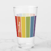 レトロミュートカラーゲイプライドレインボーパーソナライズされた タンブラーグラス (正面)